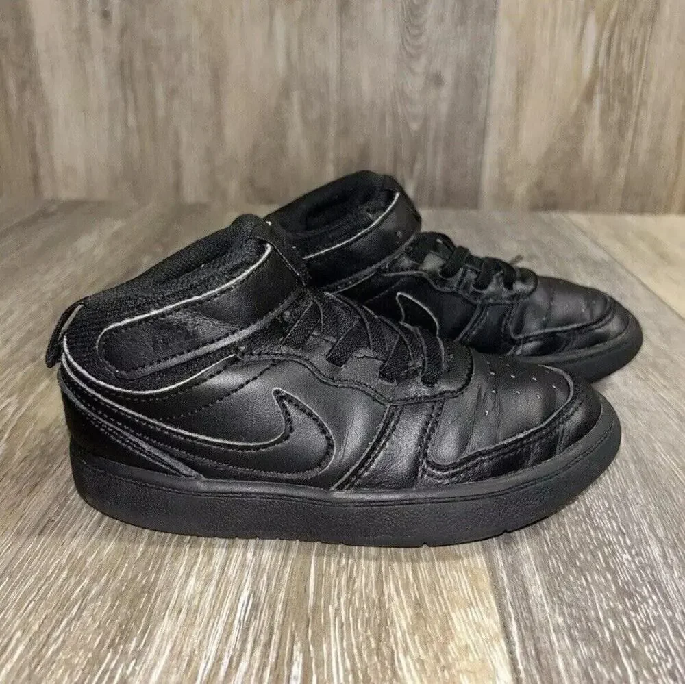 Nike Court Borough Mid 2 Toddler Youth Size 10C Black CD7784-001 Sneaker Shoes